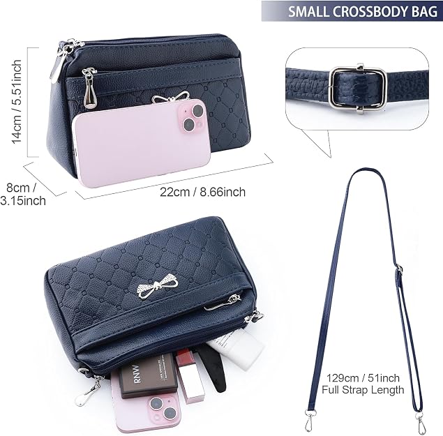 FULEI Women Handbag – Small Square PU Leather Shoulder &amp; Crossbody Bag