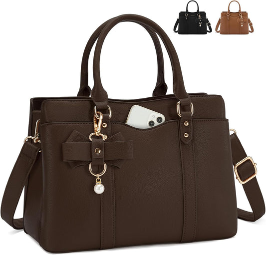 RAINSMORE Handbag for Women – PU Leather Top Handle Shoulder Bag